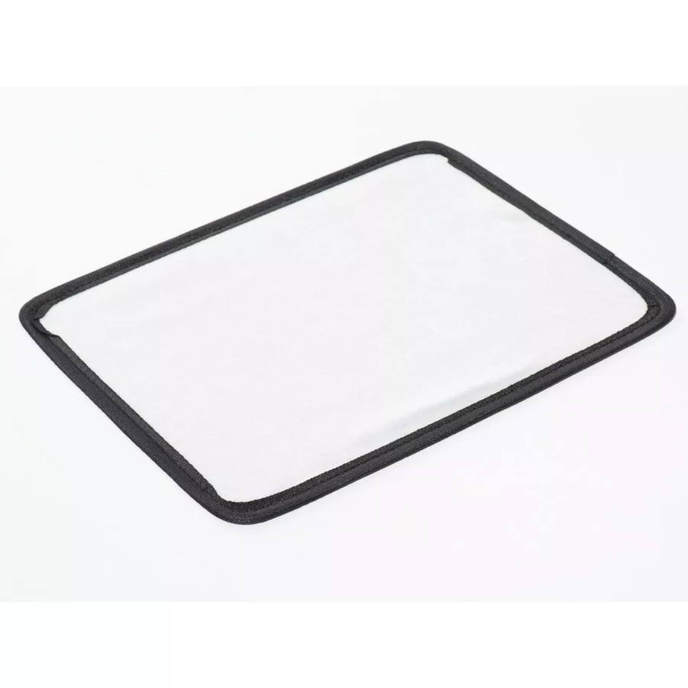 Rectangular black frame with white center on a white background