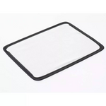 Rectangular black frame with white center on a white background