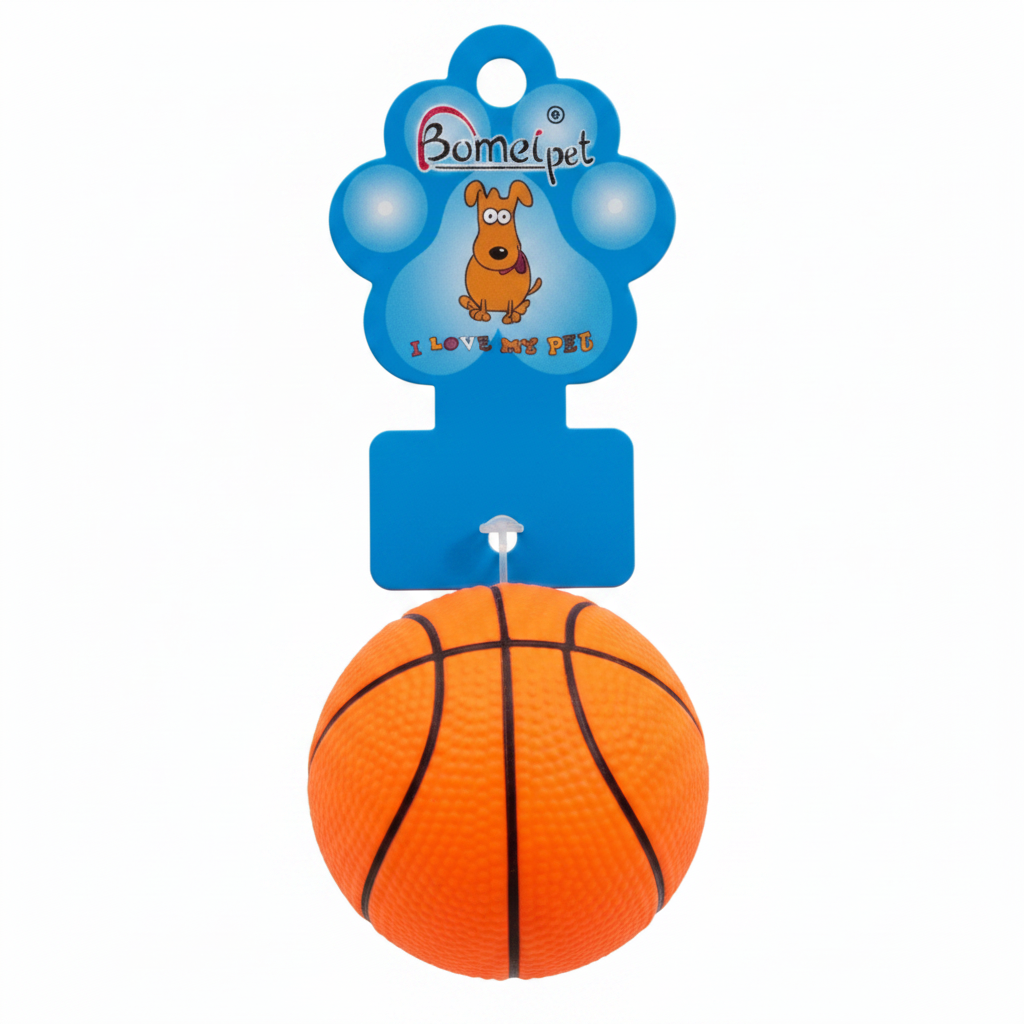 Orange basketball dog toy
