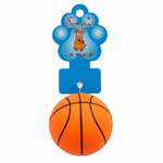 Orange basketball dog toy
