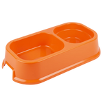 Orange Double Pet Food Bowl - White Background