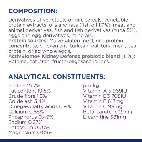 Hill's K/D Kidney Care dry food for Cat With Tuna 1.5 Kg.