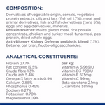 Nutritional information and composition details on a white background