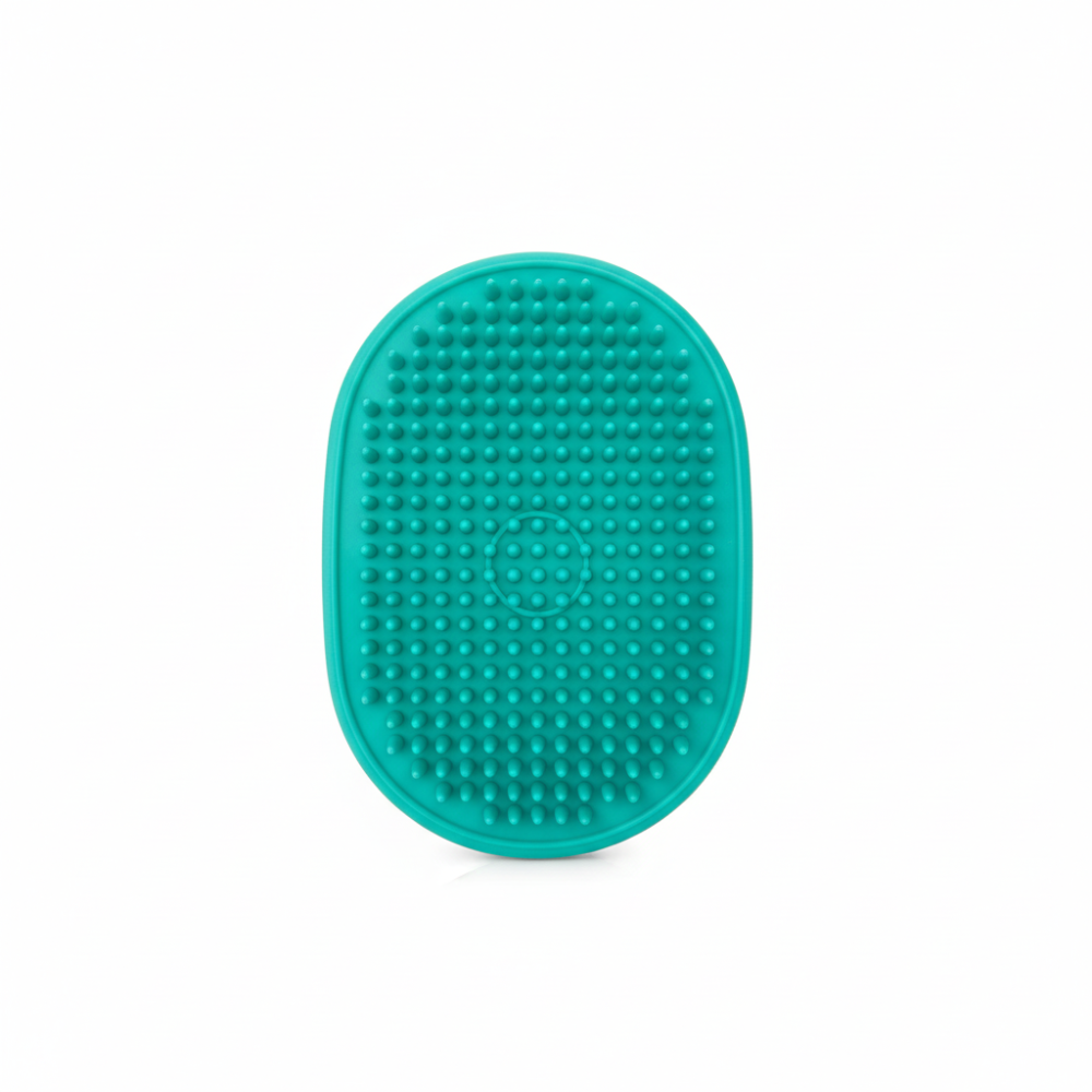 Pet Grooming Brush Mitt Teal - White Background