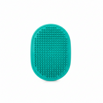 Pet Grooming Brush Mitt Teal - White Background