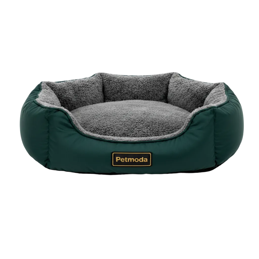 Petmoda Dark Green Bed - White Background