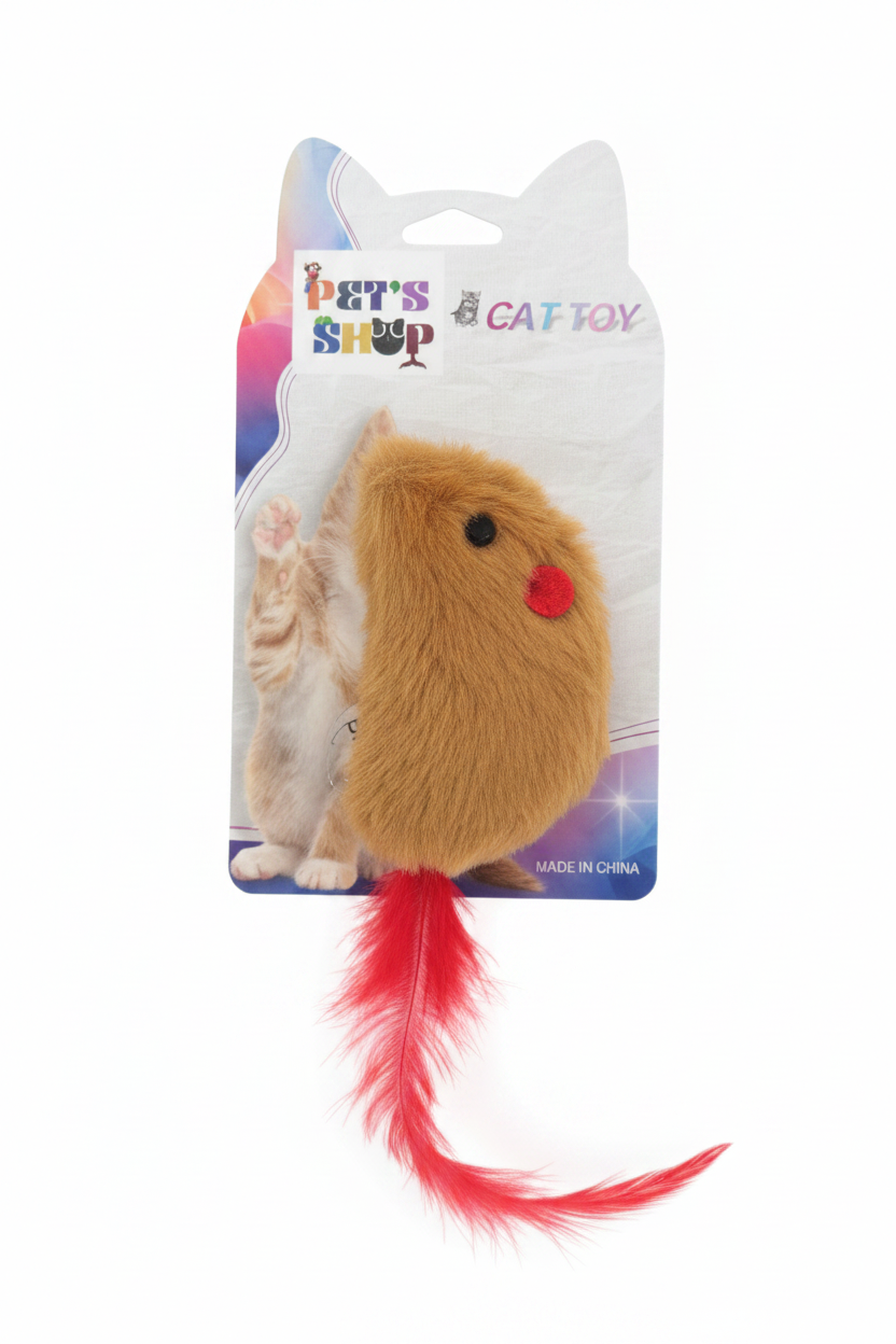 Pet's Shop Cat Toy Mouse - Brown