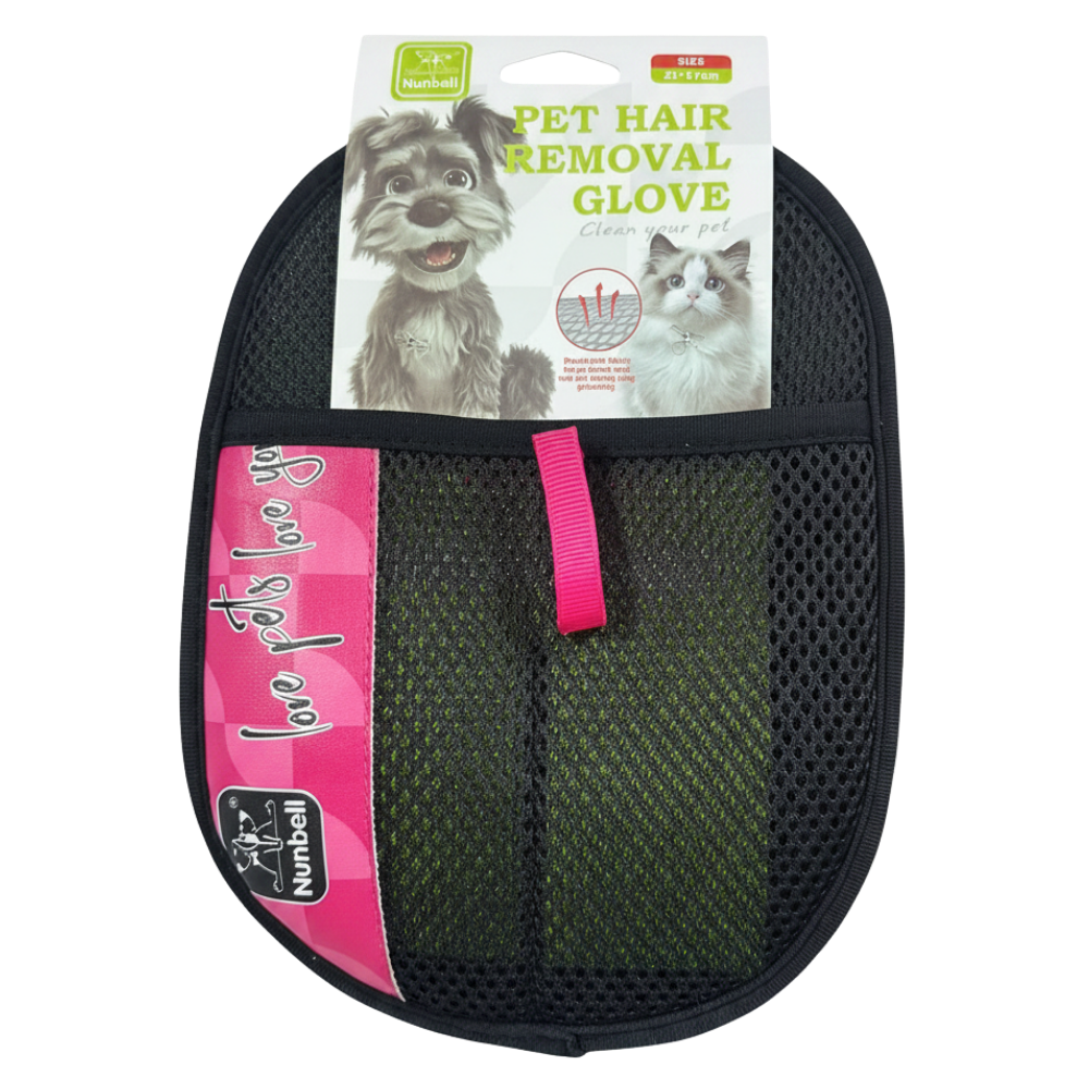 Pink Pet Hair Removal Glove - White Background