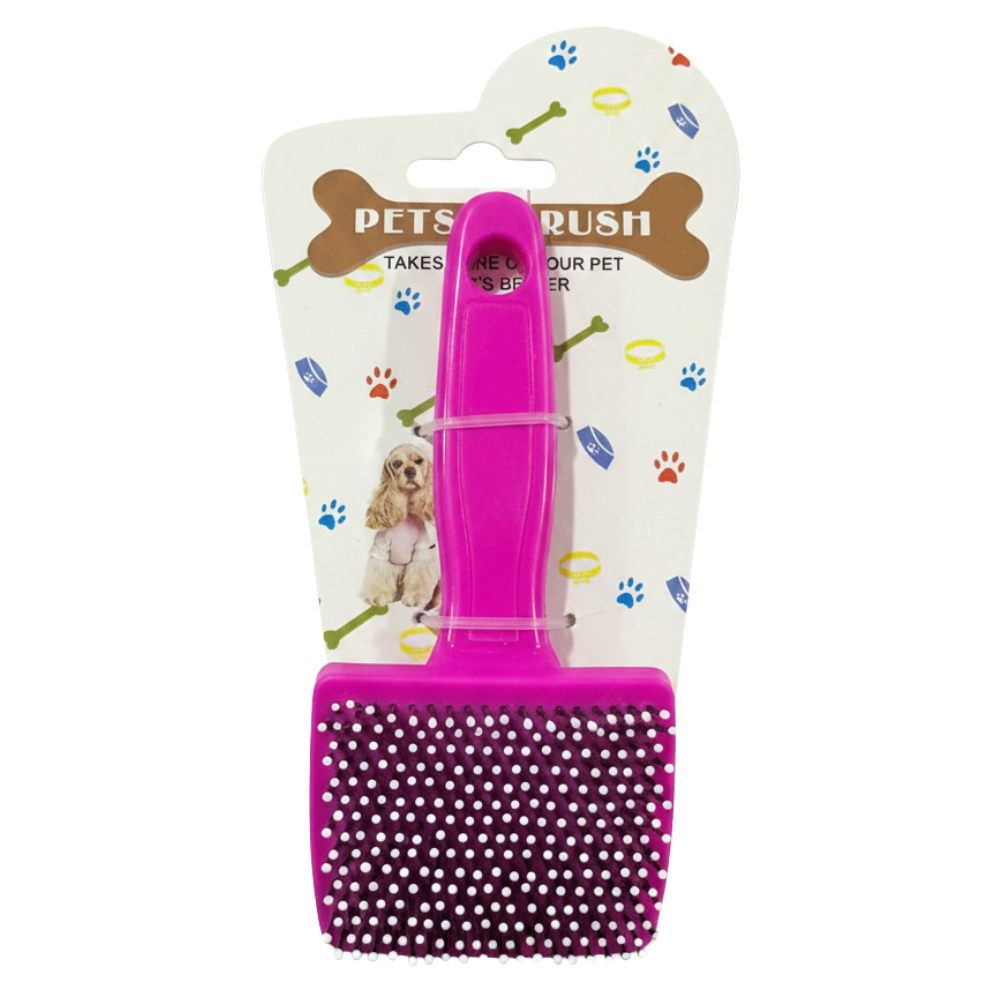 Pink Small Pet Brush - White Background