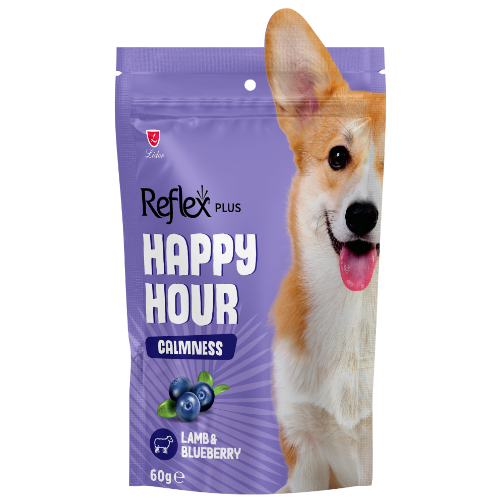 Reflex Plus Dog Treat Happy Hour Calmness Lamb & Blueberry 60g