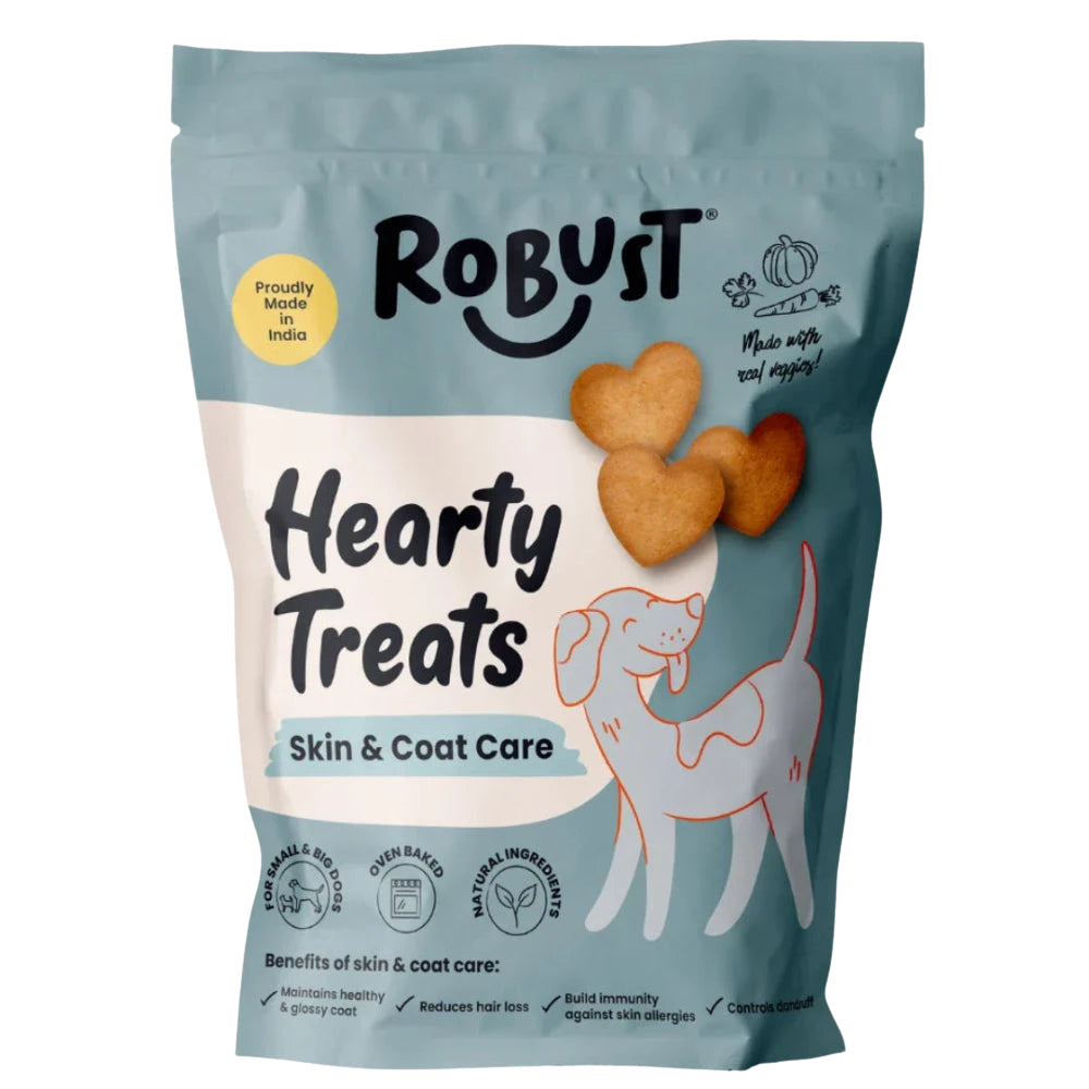 Robust Skin and Coat Care Oven Baked Heart Shaped Treats Dogs 500 gr.