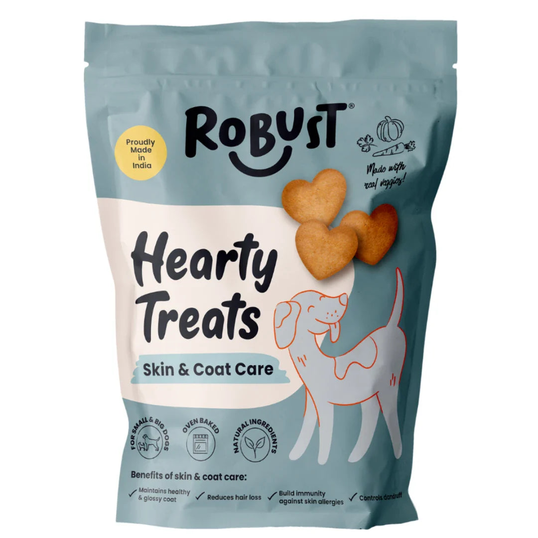 Robust Skin and Coat Care Oven Baked Heart Shaped Treats Dogs 500 gr.
