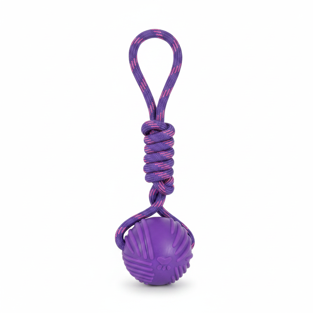 Bomei Pet Dog Ball with Rope Toy