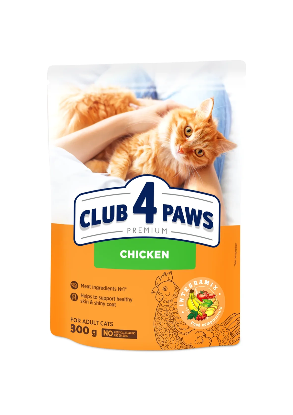 CLUB 4 PAWS PREMIUM for adult cats Chicken 300g.