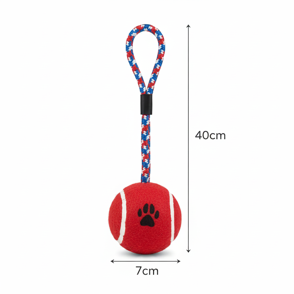 Dog Tennis with Rope Toy