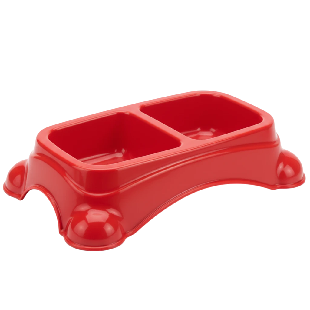 Red Elevated Pet Bowl - White Background