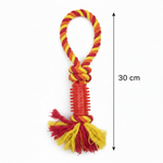 Red yellow rope toy with 30cm measurement
