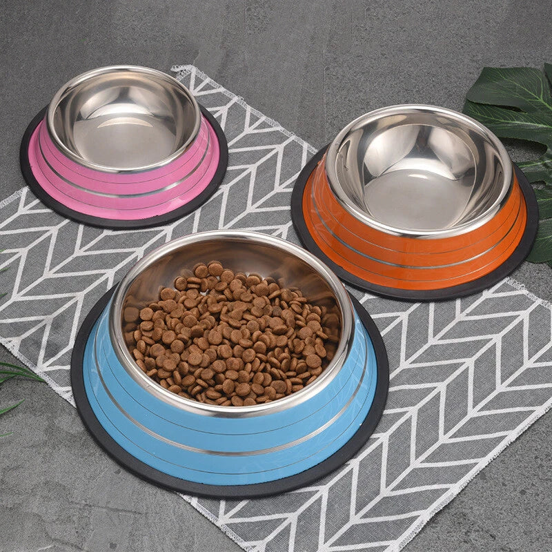 Pet Bowl Food and Water Stainless Steel for Kittens and Small Dogs.