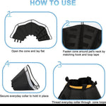 INKZOO Dog Cone Collar for After Surgery Soft Pet Recovery gray size S.