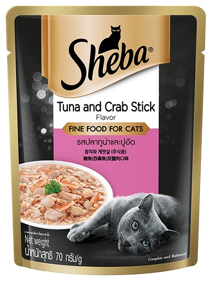 Sheba Premium Cat Food Tuna & Crab Stick 70g