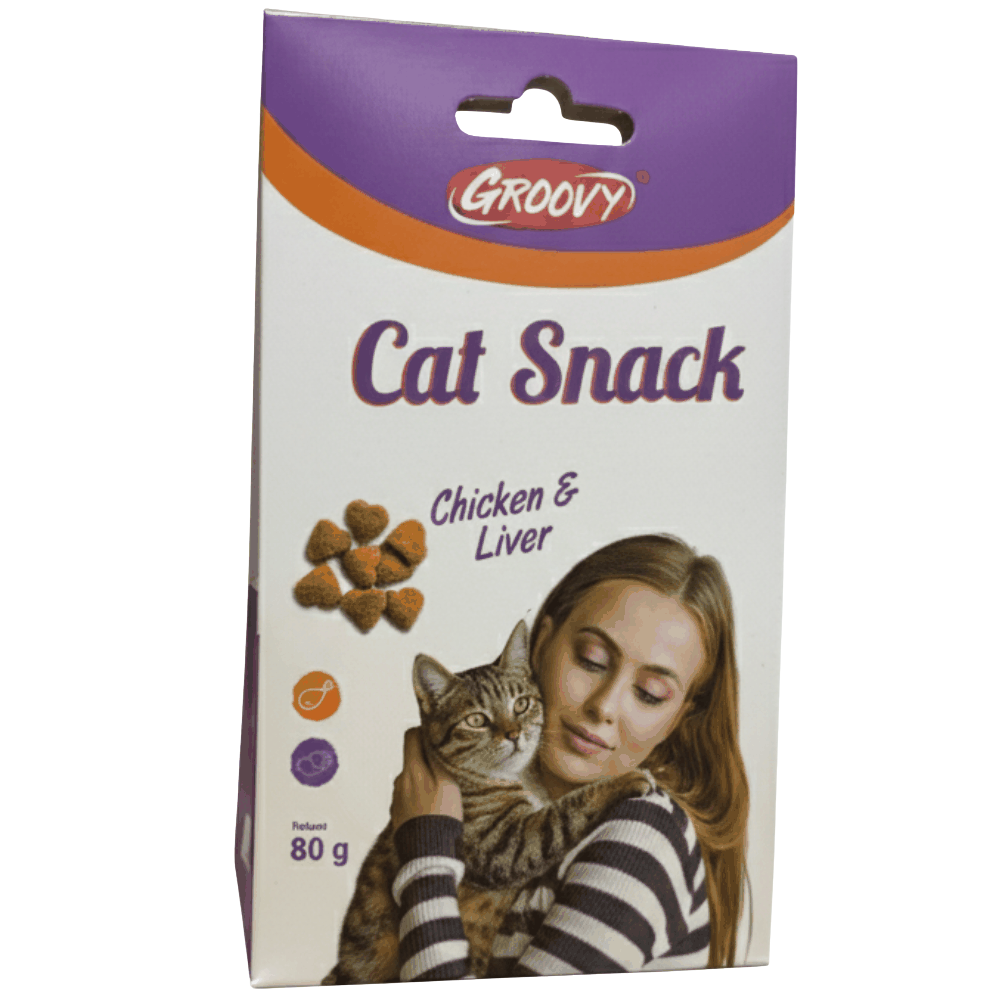 Groovy Cat Snack Treats with Chicken & Liver 80g Petfast.shop Groovy Biscuit Treat Cat Egypt Brand Treats petfast.shop Egypt PGR3637S Default Title 85.00