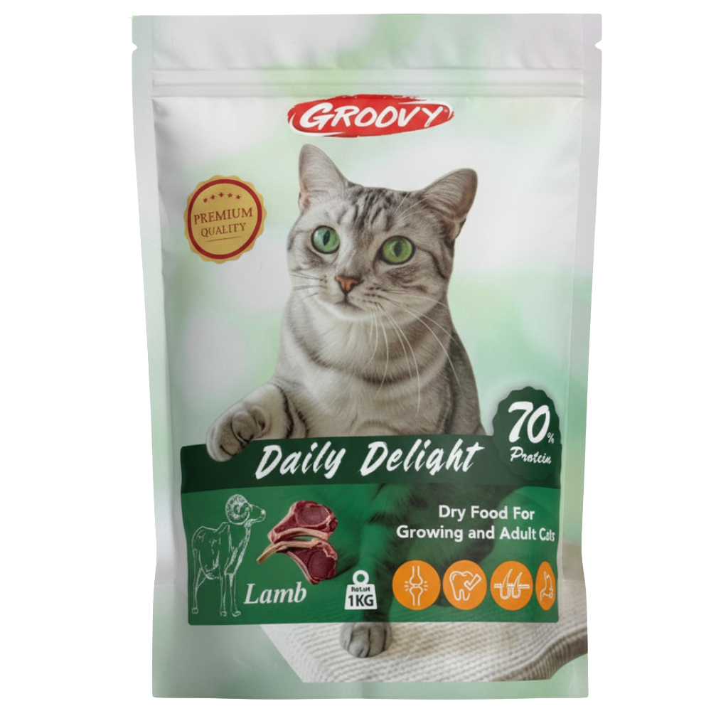 Groovy Daily Delight DryFood for Cat with Lamb 1kg