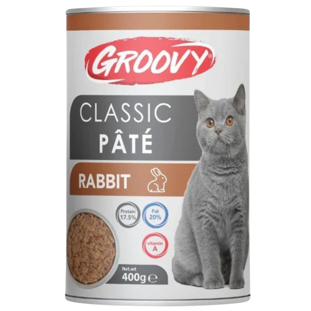 Groovy Wet Food For Cats Classic Pate Rabbit 400g