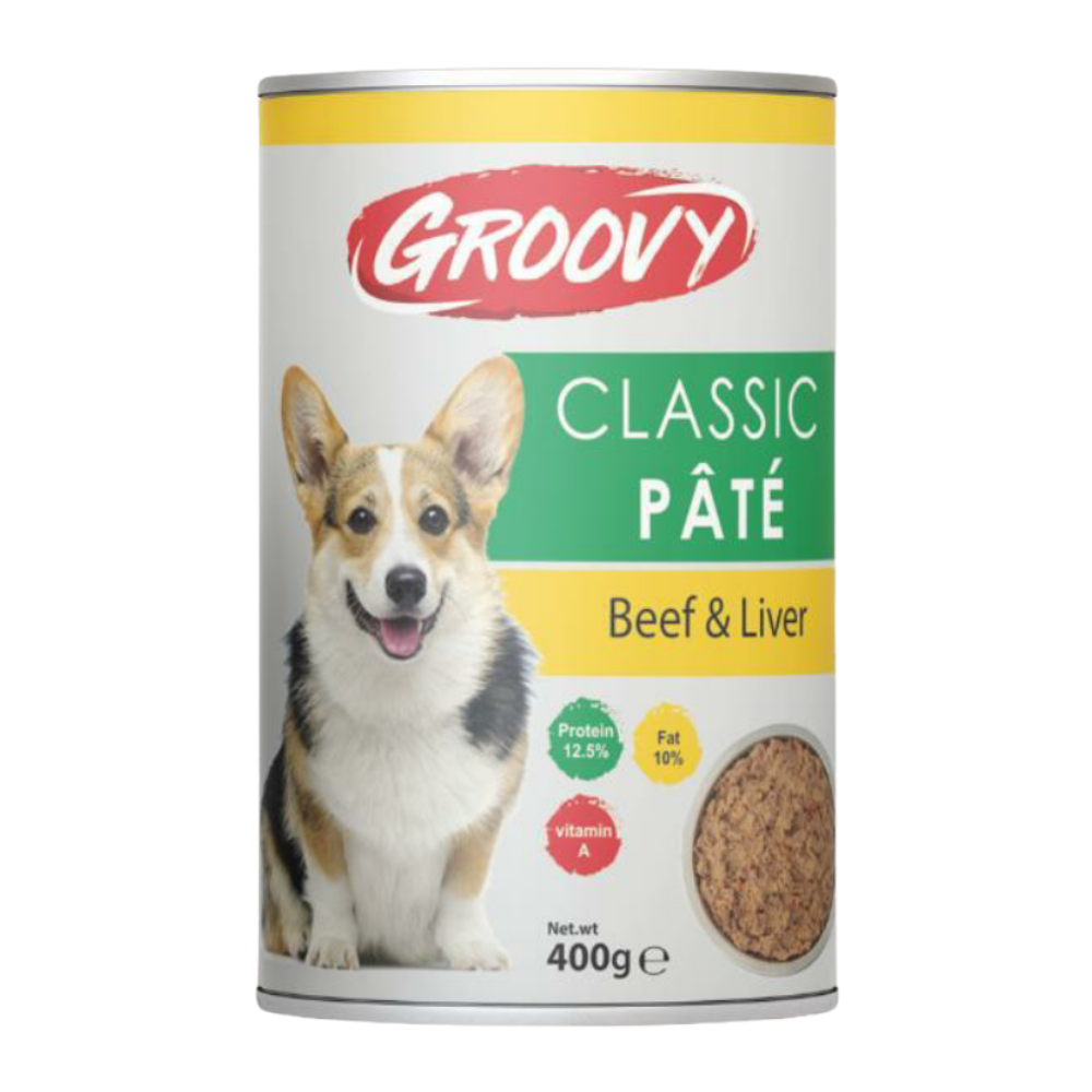 Groovy Wet Food For dogs classic pate beef & liver 400g