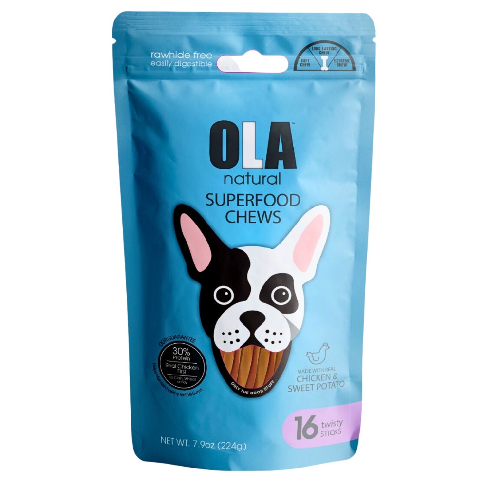 Ola Natural Chicken & Sweet Potato Dog Treats Twisty Sticks Petfast.shop Orgo Chewy Treat Dog Egypt Brand Treats petfast.shop Egypt POL3151S-1 224 G ( 16 Sticks ) 120.00