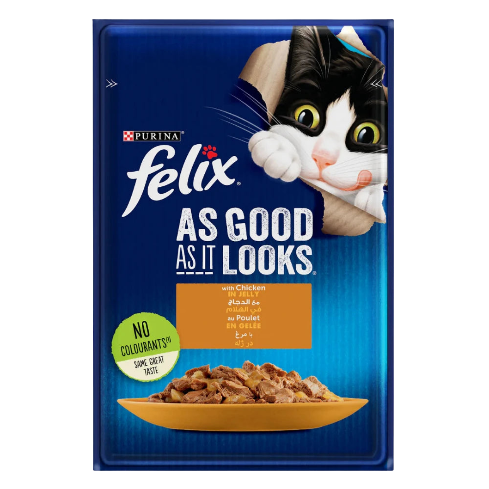 Felix Chicken in Jelly Wet Cat Food Pouch 85g – Complete & Balanced Nutrition Petfast.shop Felix Cat Food Wet Food petfast.shop Egypt PFE3354S Default Title 55.00