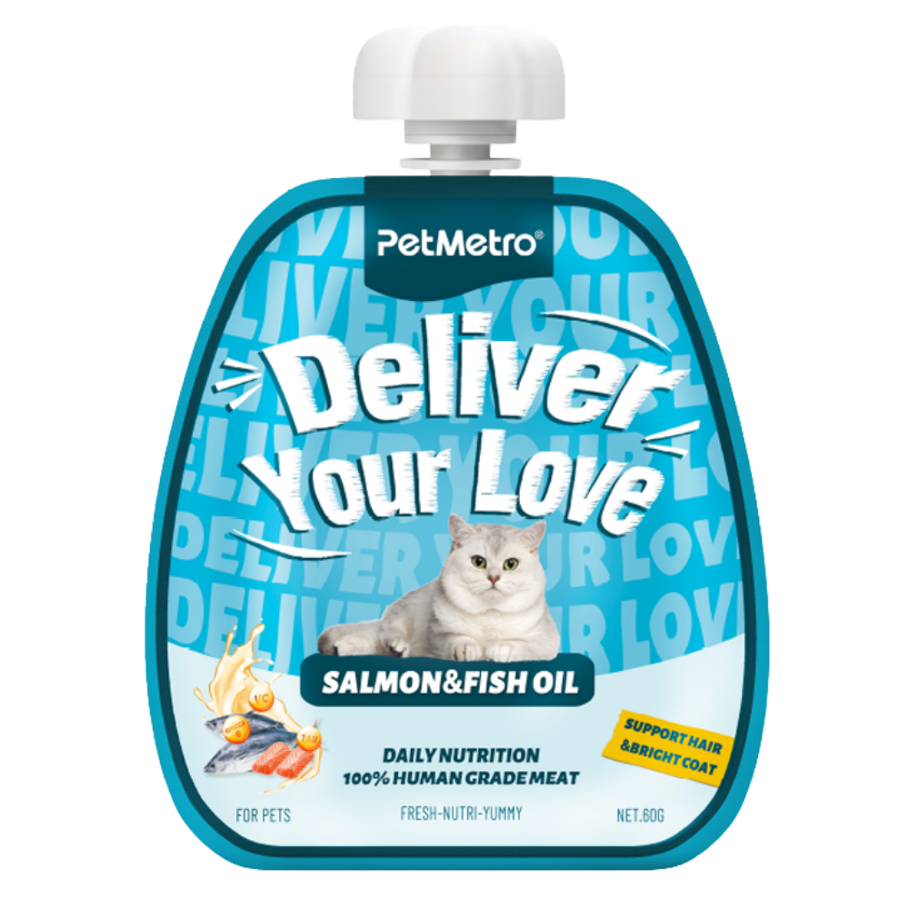 Petmetro Cat Creamy Treat Support Hair & Bright Coat Salmon and Fish Oil 60g Petfast.shop Petmetro Cat Liquid Treat Treats petfast.shop Egypt PPE3384S Default Title 145.00