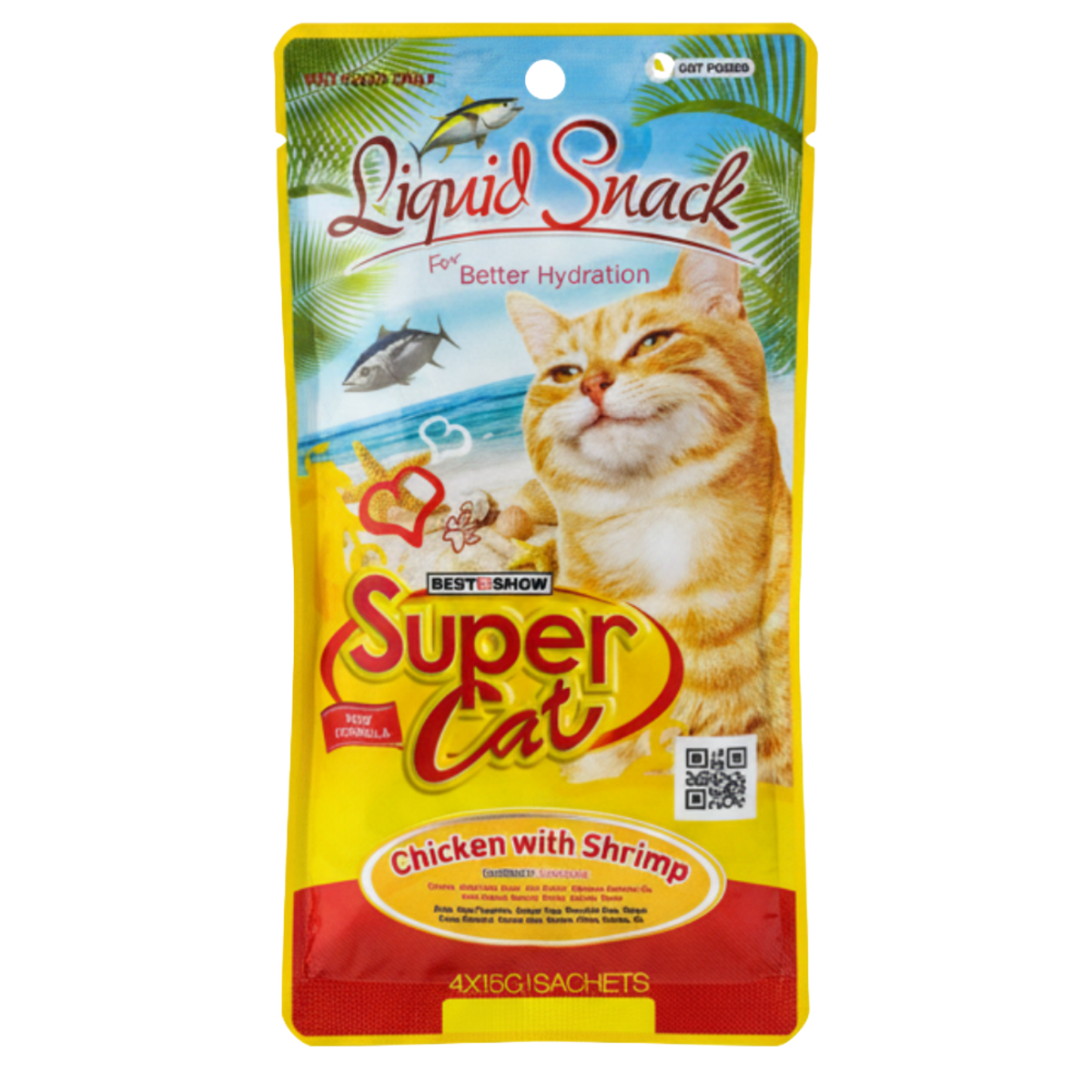 Super Cat Liquid Snack Chicken & Shrimp 4*15g Petfast.shop Super Cat Cat Exclusive Liquid Treat Treats petfast.shop Egypt PSU3955S Default Title 175.00