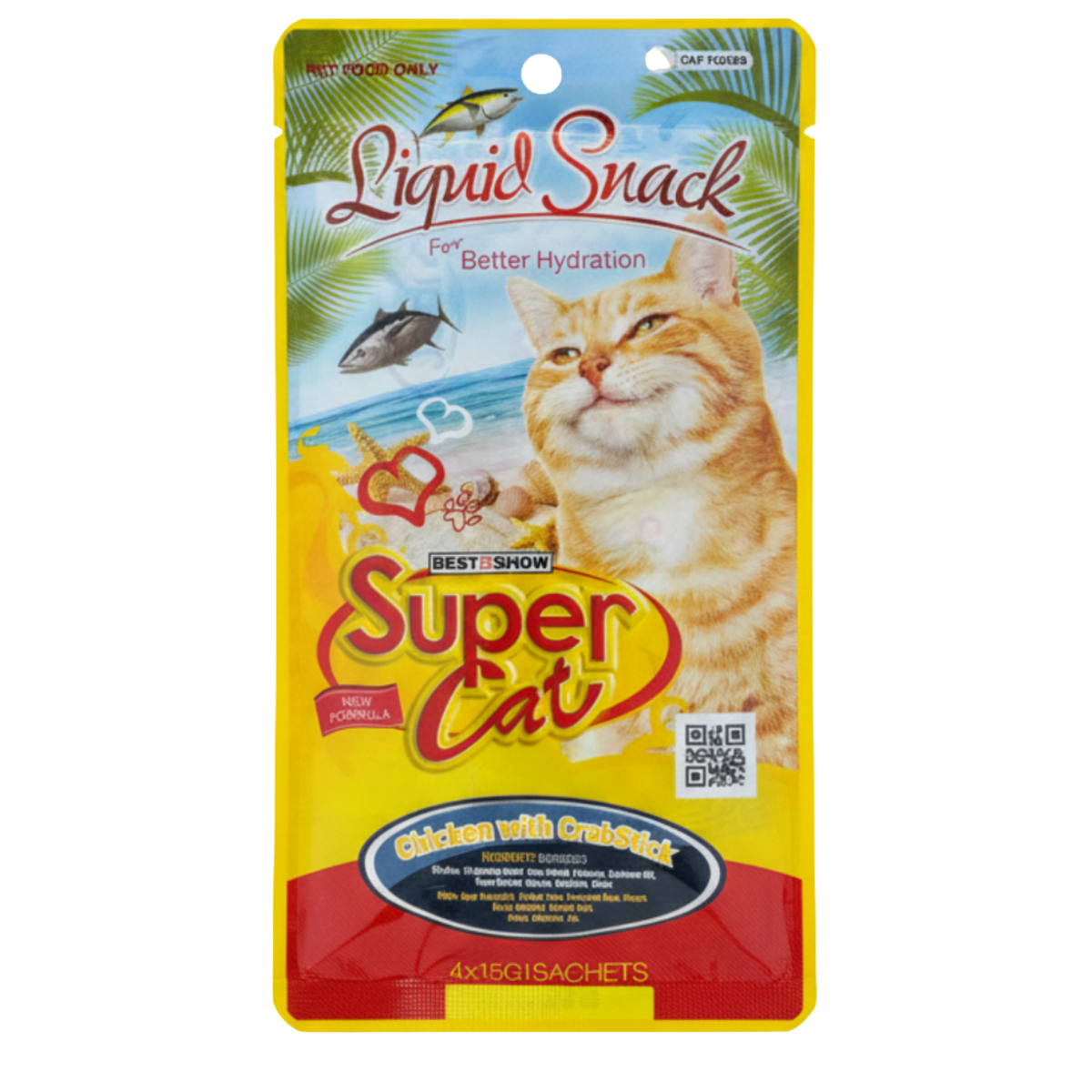 Super Cat Liquid Snack Chicken & Crab Stick 4*15g Petfast.shop Super Cat Cat Exclusive Liquid Treat Treats petfast.shop Egypt PSU3954S Default Title 175.00