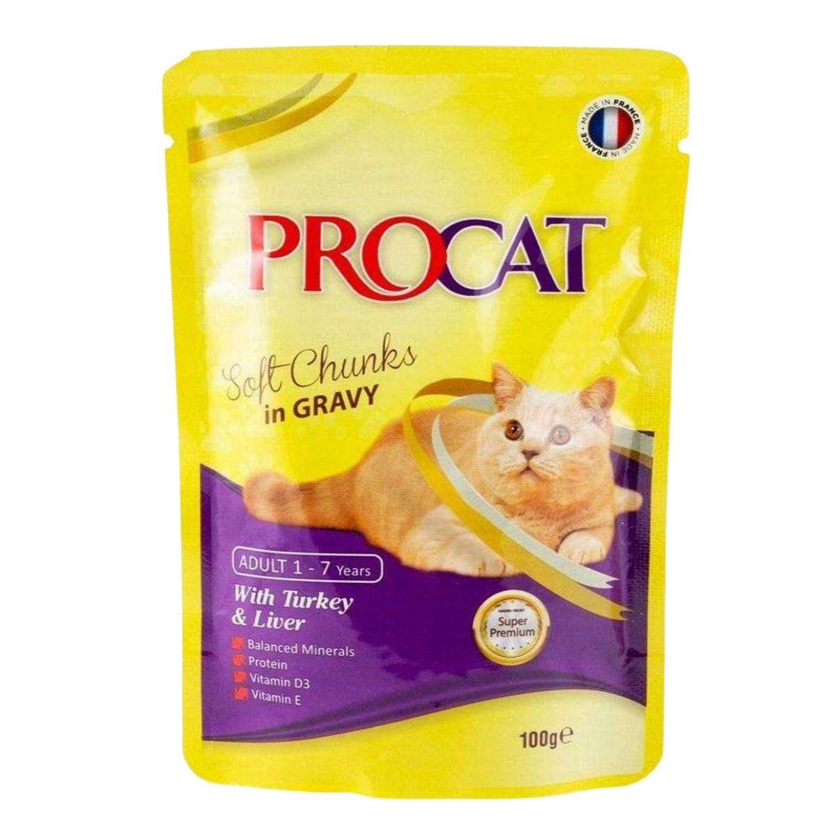 Procat Soft With Turkey And Liver 100g Petfast.shop ProCat Cat Food Wet Food petfast.shop Egypt PPR0609S Default Title 50.00