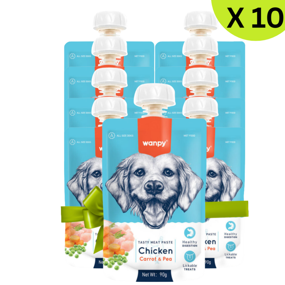 BUY 9 + 1 FREE Wanpy Tasty Meat Paste Chicken with Carrot and Pea for Dogs 90g Petfast.shop Wanpy Bundles Dog Exclude Food Wet Food petfast.shop EgyptDefault Title 2250.00
