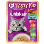 Whiskas Wet Food for Adult Cat Tasty Mix Jelly with Tuna, Salmon & Spinach 70g Petfast.shop Whiskas Cat Exclusive Food Wet Food petfast.shop EgyptDefault Title 110.00