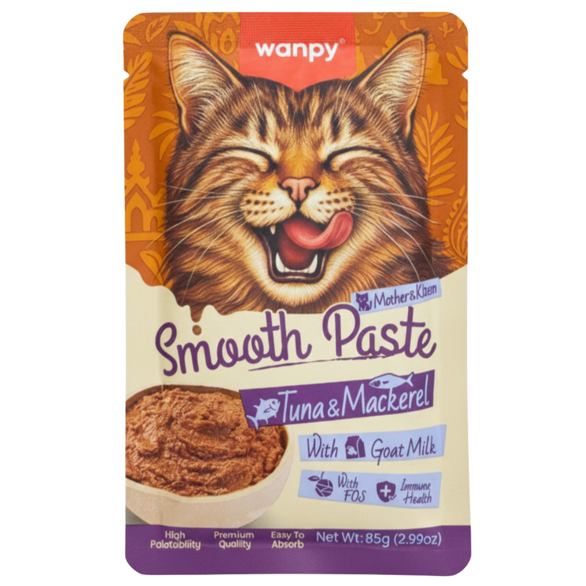 Wanpy Mothe & Kitten Smooth Paste Tuna & Mackerel Pouch 85g