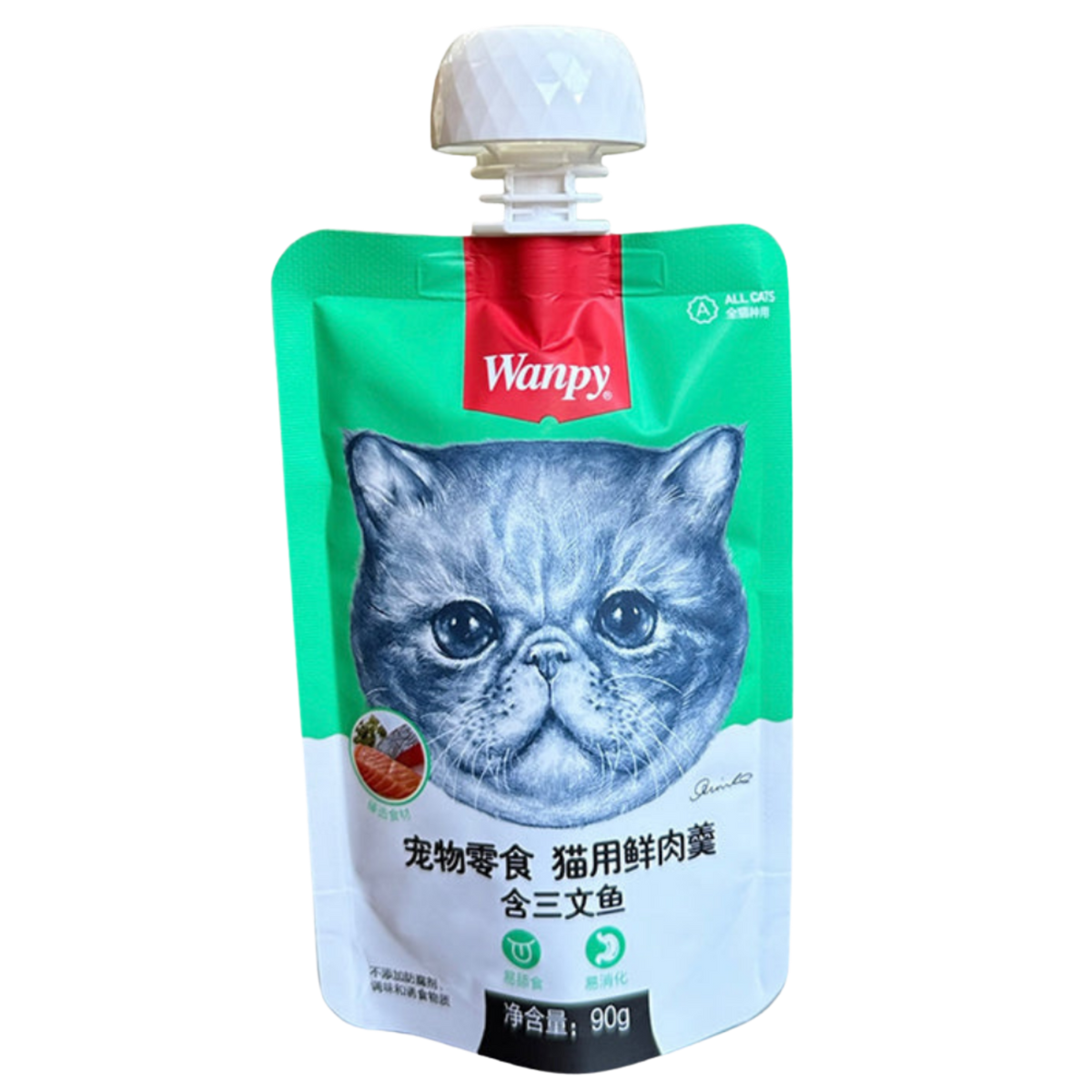 Wanpy Wet Food For Adult Cat Tasty Meat Paste, Salmon 90G Petfast.shop Wanpy Cat Food Liquid Treat Treats Wet Food petfast.shop Egypt PWA3190S Default Title 185.00