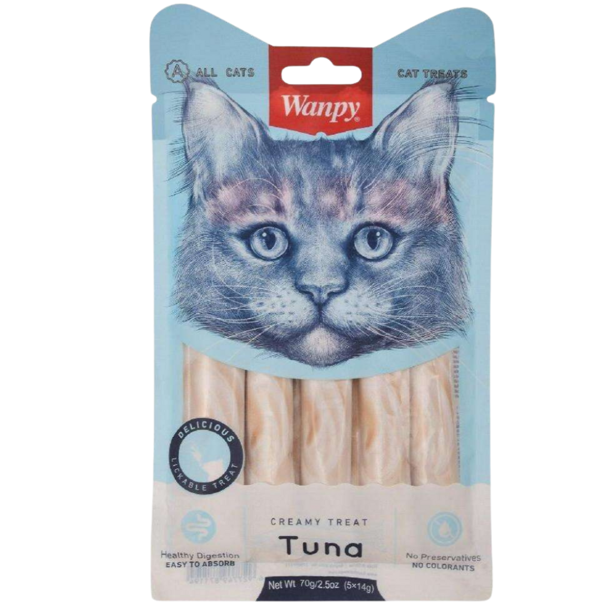 Wanpy Creamy Cat Treat With Tuna 70 gr (5*14g) Petfast.shop Wanpy Cat Kitten Liquid Treat Treats petfast.shop Egypt PWA0859S Default Title 125.00