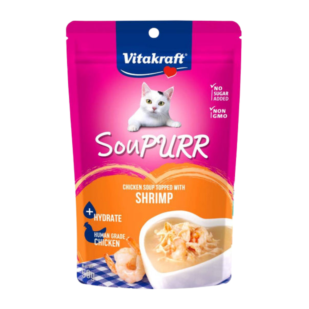 Vitakraft Soupurr Chicken Soup Topped with Shrimp Cat Food 50g