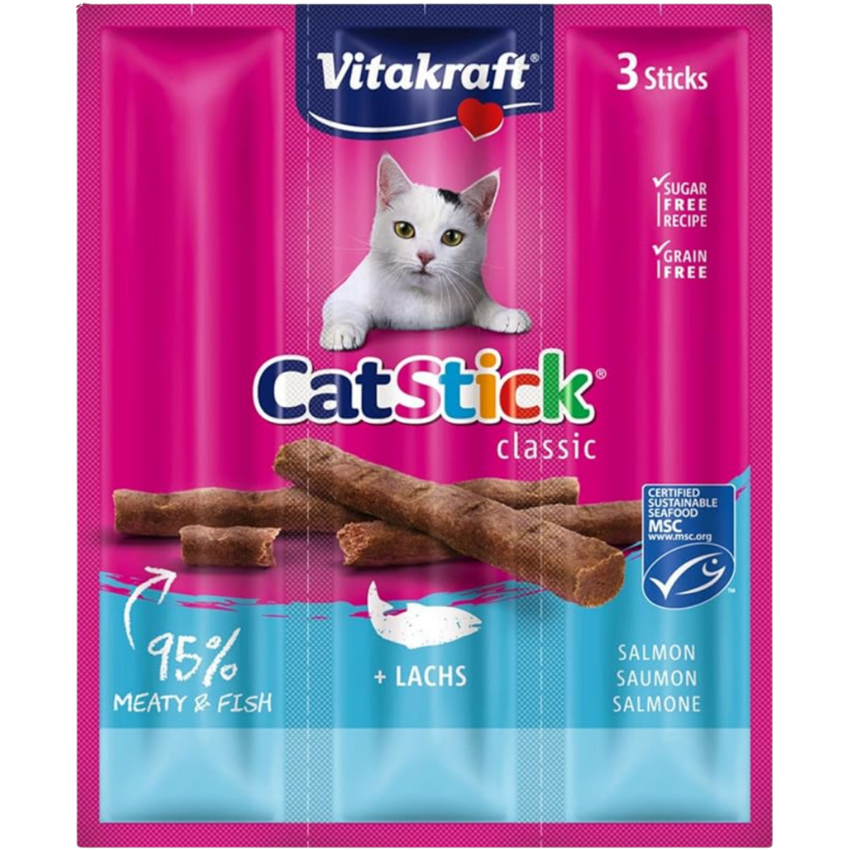 Vitakraft Cat Stick with Salmon 3 Sticks 18g Petfast.shop Vitakraft Cat Chewy Treat Exclusive Treats petfast.shop EgyptDefault Title 200.00