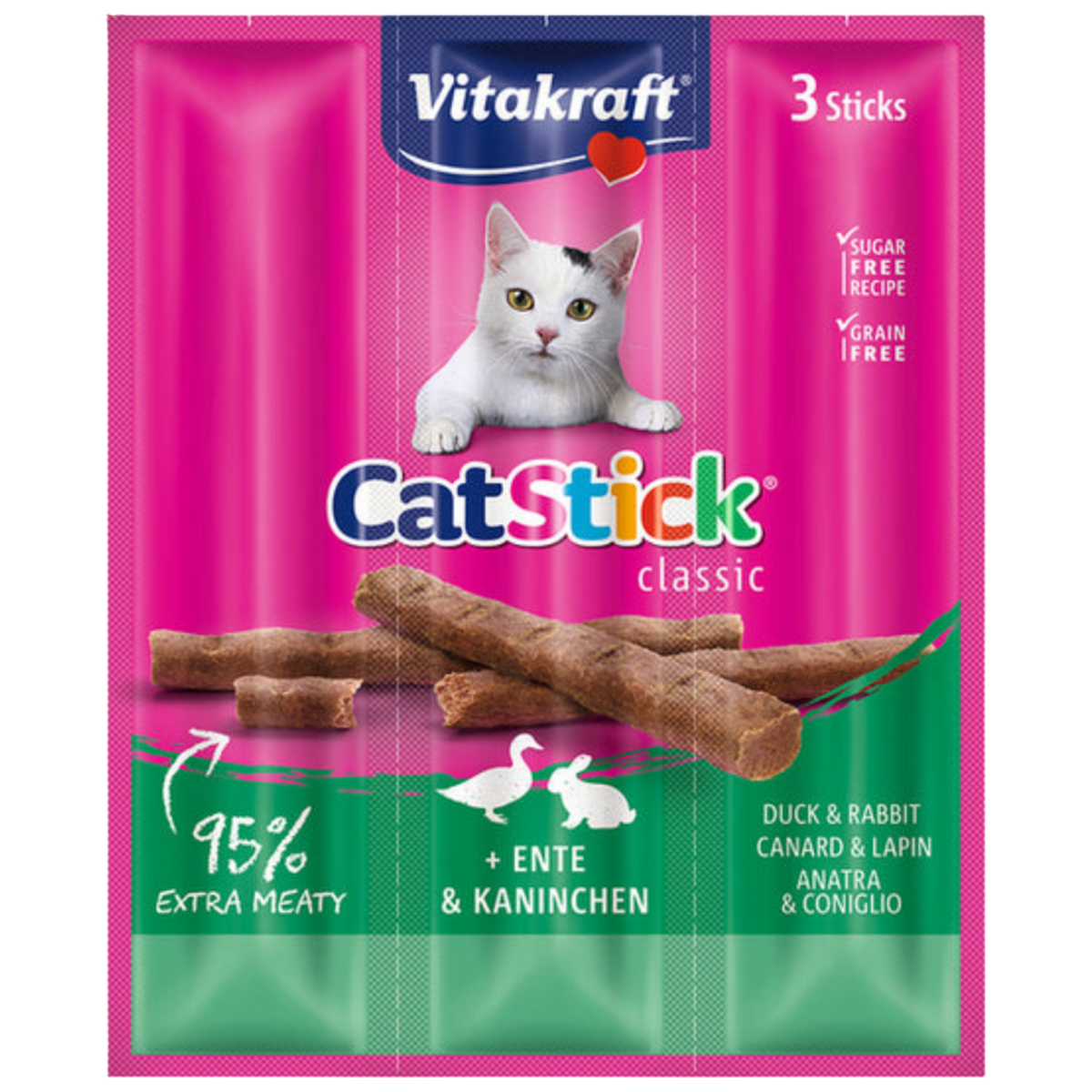 Vitakraft Cat Stick with Duck & Rabbit 3 Sticks 18g Petfast.shop Vitakraft Cat Chewy Treat Exclusive Treats petfast.shop EgyptDefault Title 200.00
