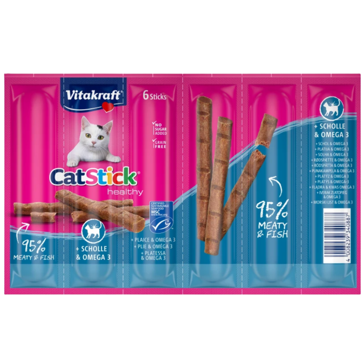 Vitakraft Cat Stick with Plaice & Omega3 6 Sticks 36g Petfast.shop Vitakraft Cat Chewy Treat Exclusive Treats petfast.shop EgyptDefault Title 220.00