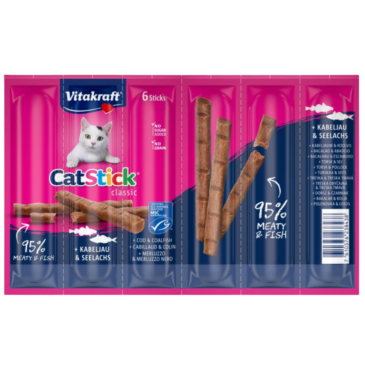 Vitakraft Cat Stick with Cod & Coalfish 6 Sticks 36g Petfast.shop Vitakraft Cat Chewy Treat Exclusive Treats petfast.shop EgyptDefault Title 220.00