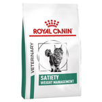 Royal Canin Veterinary Diet Satiety Weight Management cat food bag on a white background