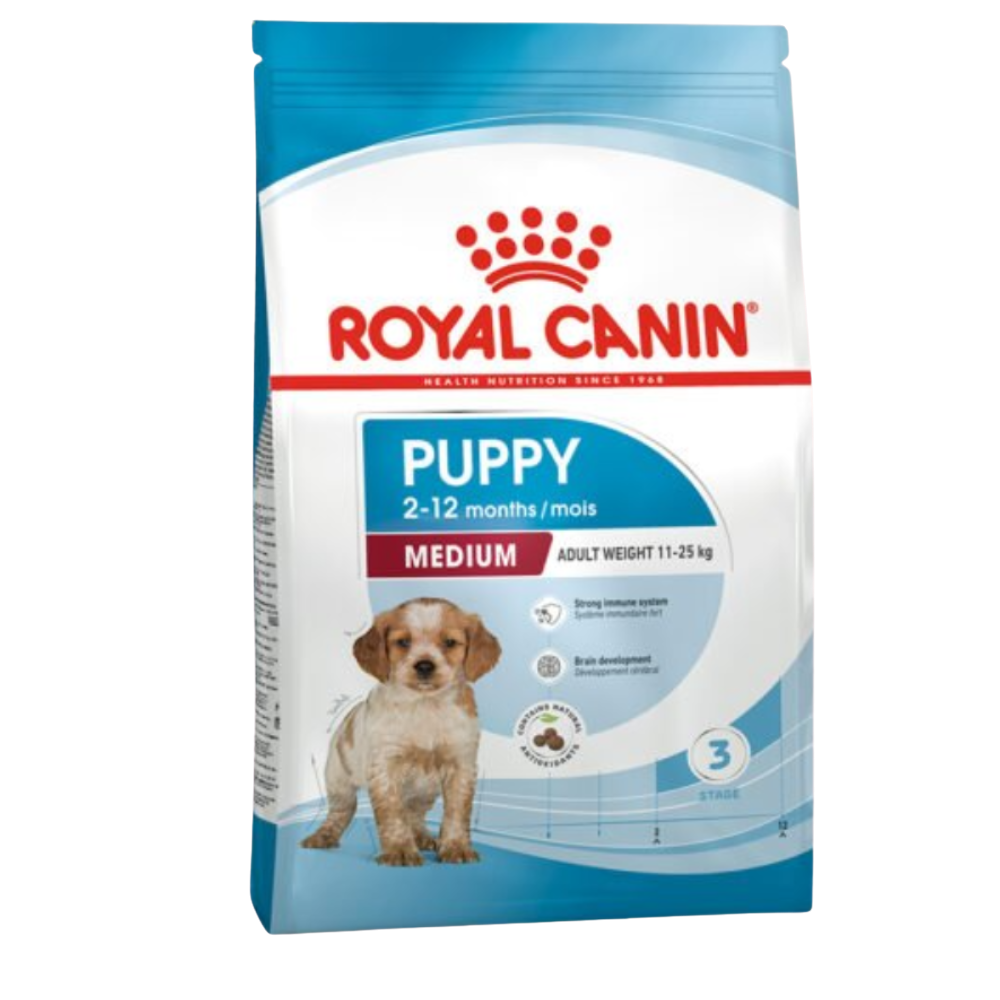 Royal Canin Puppy food package on a white background