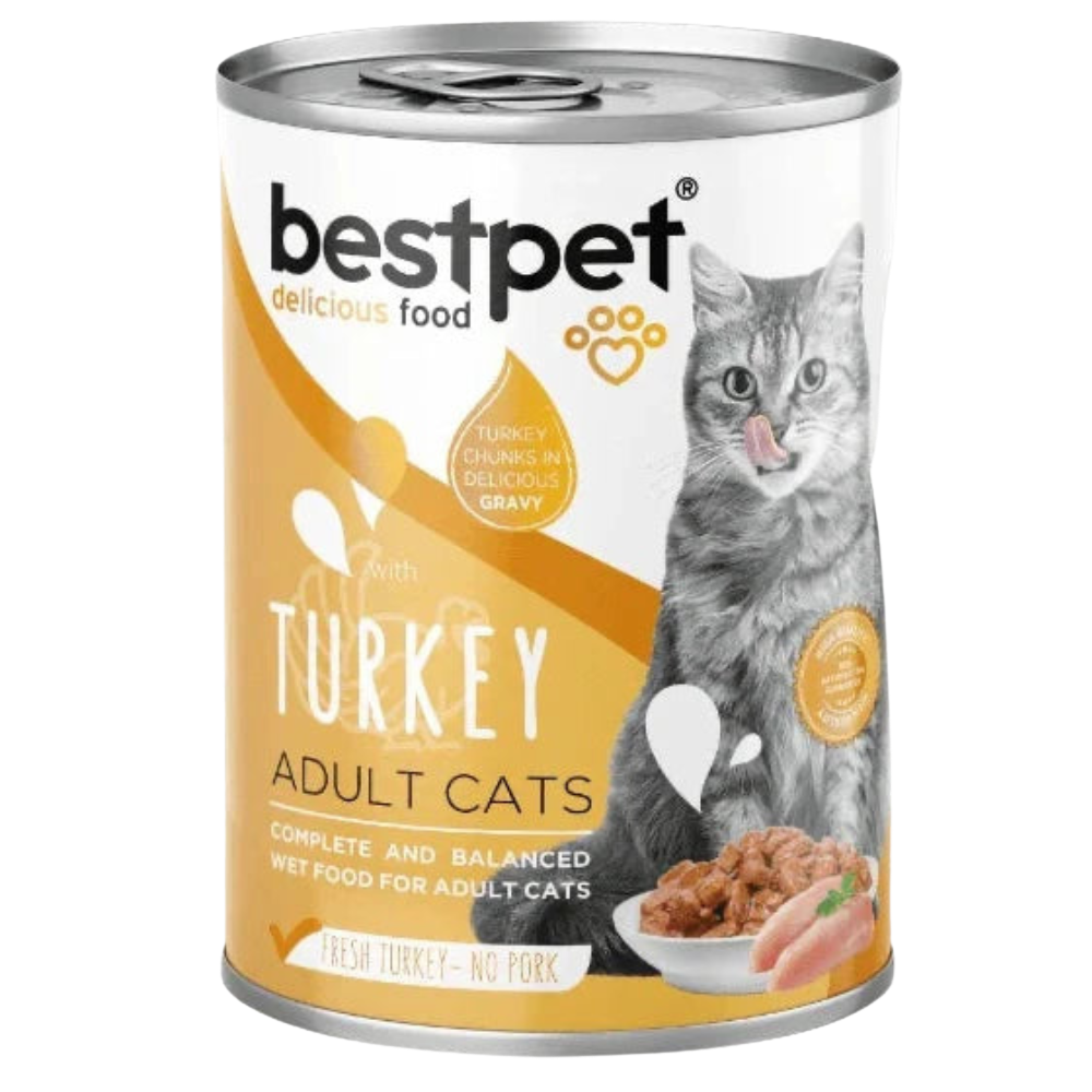 Best Pet Adult Cat With turkey 400g Petfast.shop Bestpet Cat Food Wet Food petfast.shop Egypt PBE2443S75.00