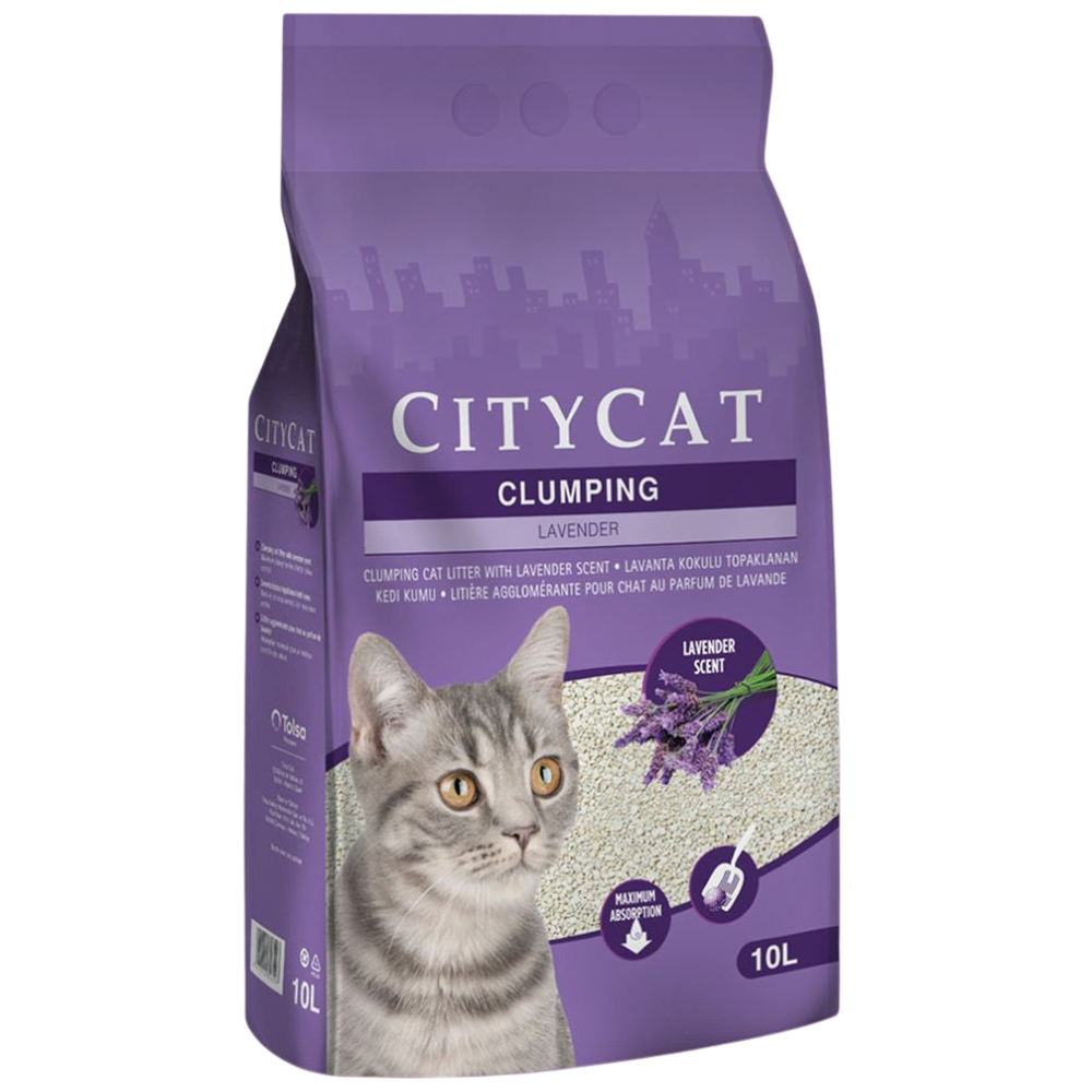 CITYCAT Clumping Cat Litter Lavender Scent - 10L