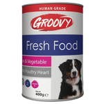 Can of Groovy Fresh Food for dogs on a white background