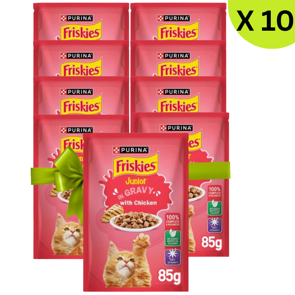 BUY 9 + 1 FREE Friskies Kitten Chicken Chunks in Gravy Wet Cat Food Pouch 85g Petfast.shop Friskies Bundles Cat Exclude Food Wet Food petfast.shop EgyptDefault Title 360.00